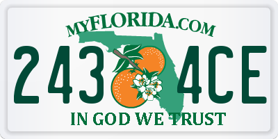 FL license plate 2434CE