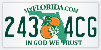 FL license plate 2434CG