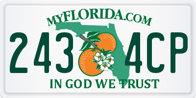 FL license plate 2434CP