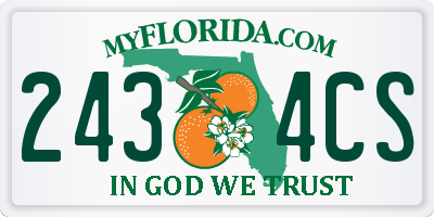 FL license plate 2434CS