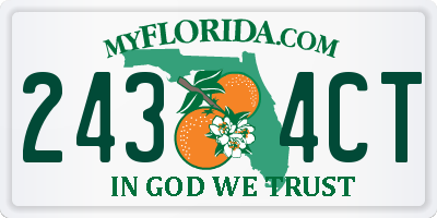 FL license plate 2434CT