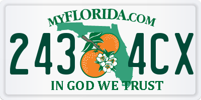 FL license plate 2434CX