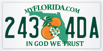 FL license plate 2434DA