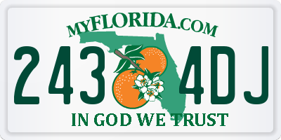 FL license plate 2434DJ