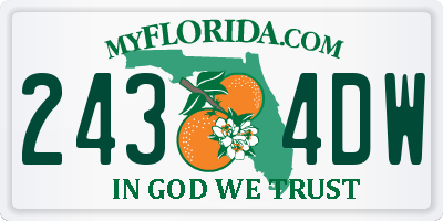 FL license plate 2434DW