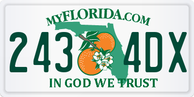 FL license plate 2434DX