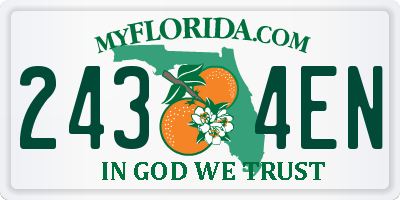 FL license plate 2434EN