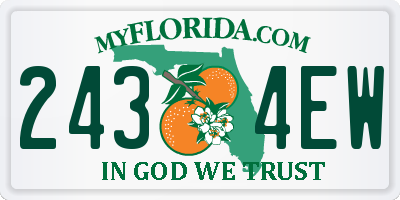 FL license plate 2434EW