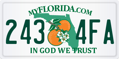 FL license plate 2434FA