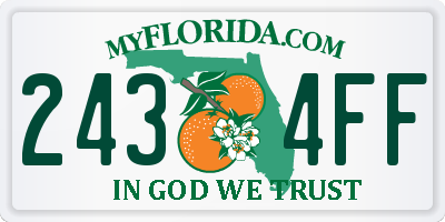 FL license plate 2434FF