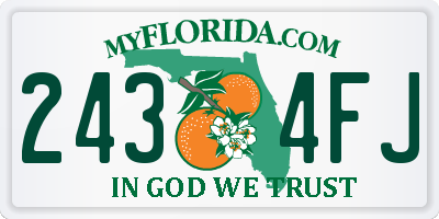 FL license plate 2434FJ