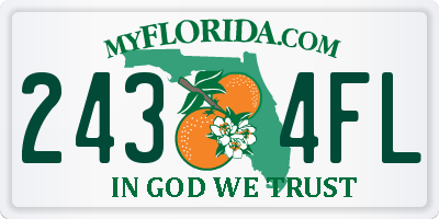 FL license plate 2434FL