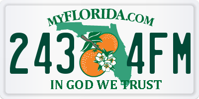FL license plate 2434FM