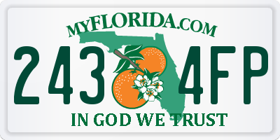 FL license plate 2434FP