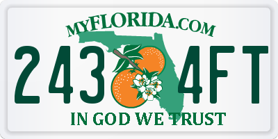 FL license plate 2434FT