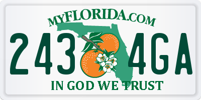 FL license plate 2434GA