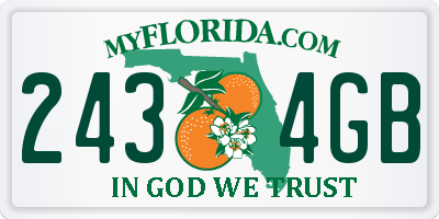 FL license plate 2434GB