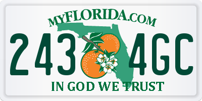 FL license plate 2434GC