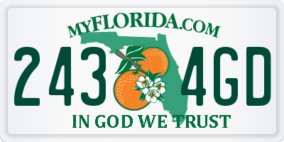 FL license plate 2434GD