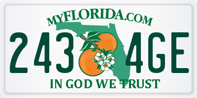 FL license plate 2434GE