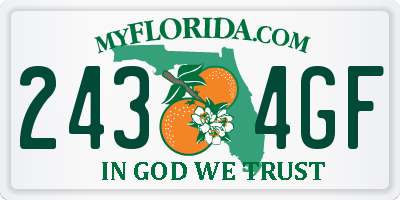 FL license plate 2434GF