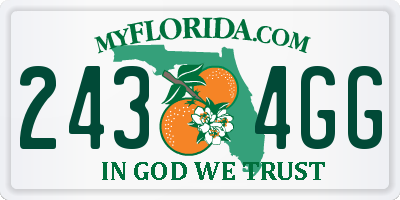 FL license plate 2434GG