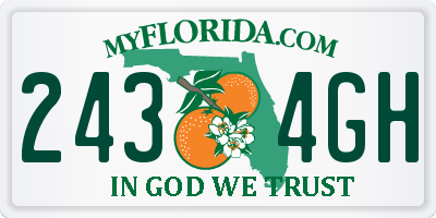 FL license plate 2434GH