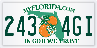 FL license plate 2434GI