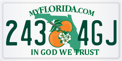 FL license plate 2434GJ