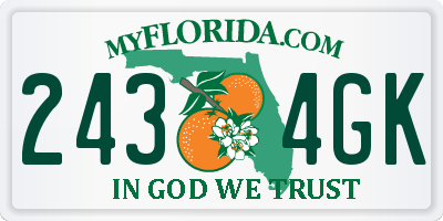 FL license plate 2434GK