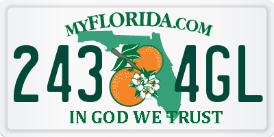 FL license plate 2434GL