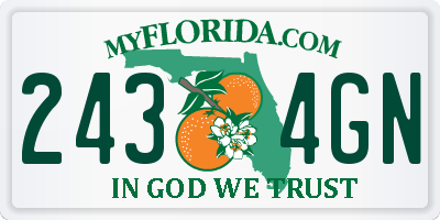 FL license plate 2434GN