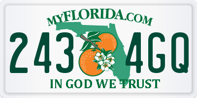 FL license plate 2434GQ