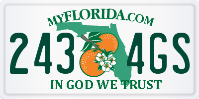 FL license plate 2434GS