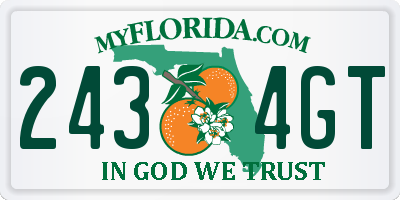 FL license plate 2434GT