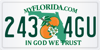 FL license plate 2434GU
