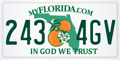FL license plate 2434GV