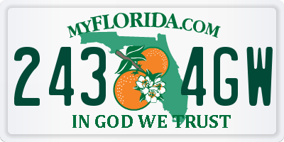 FL license plate 2434GW