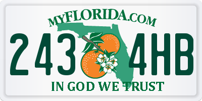 FL license plate 2434HB