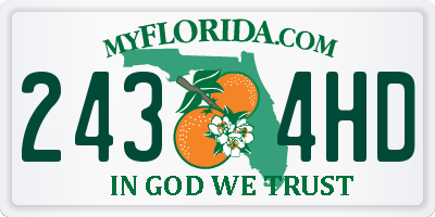 FL license plate 2434HD