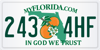 FL license plate 2434HF