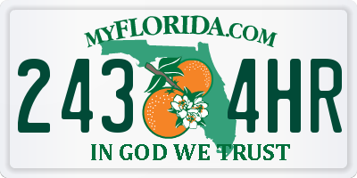 FL license plate 2434HR