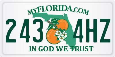 FL license plate 2434HZ