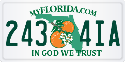 FL license plate 2434IA