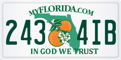 FL license plate 2434IB
