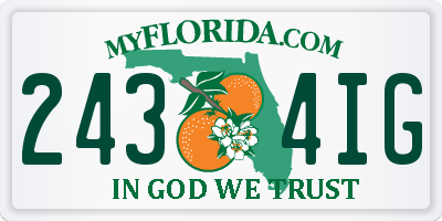 FL license plate 2434IG