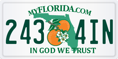 FL license plate 2434IN
