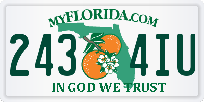 FL license plate 2434IU