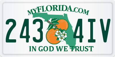 FL license plate 2434IV