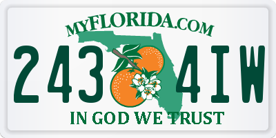 FL license plate 2434IW